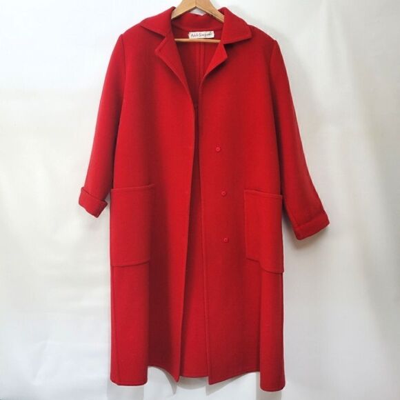 ❤️Vintage Adele Simpson ILGWU Red Coat - Picture 1 of 16